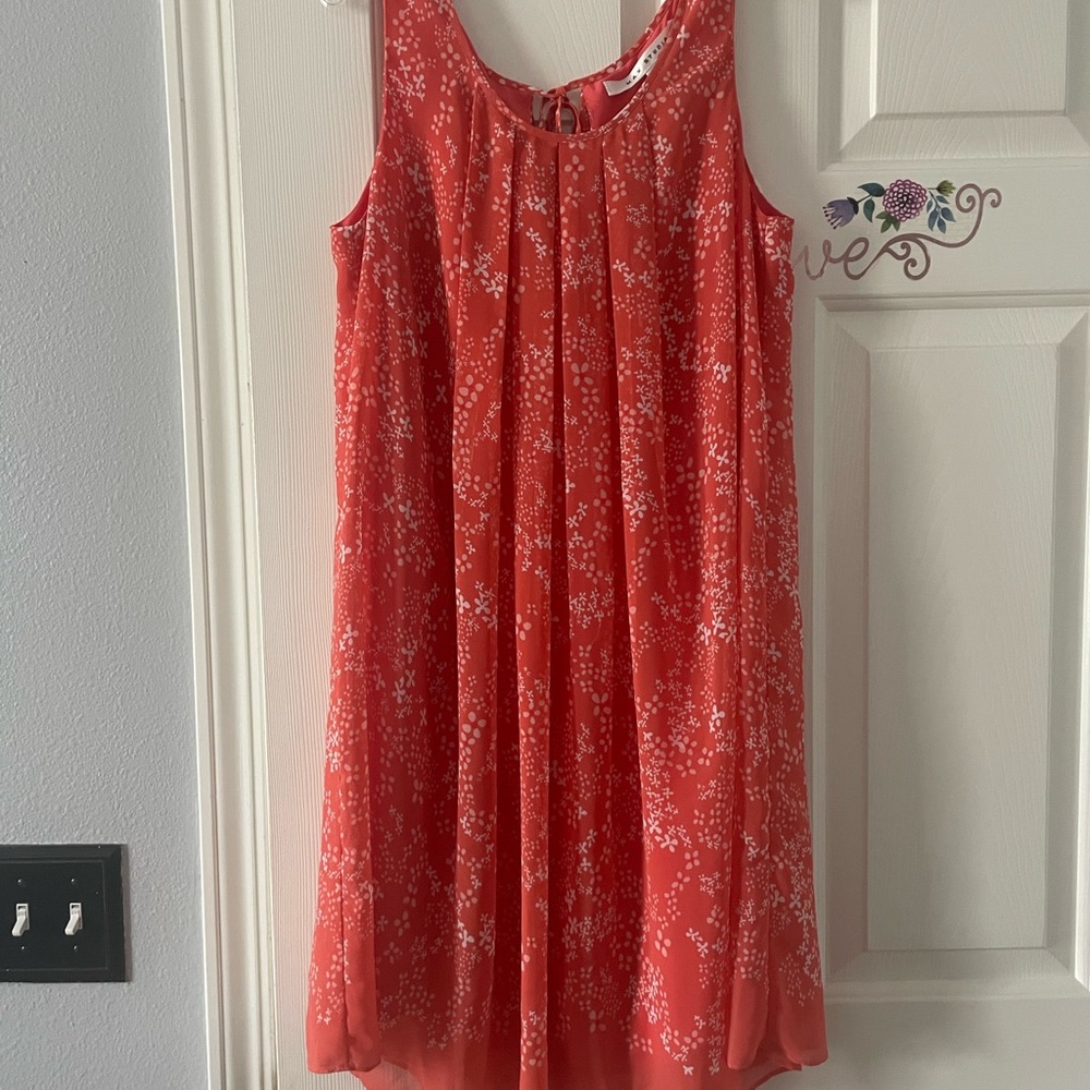 Max Studio Orange Sheer lined summer dress SIxe M